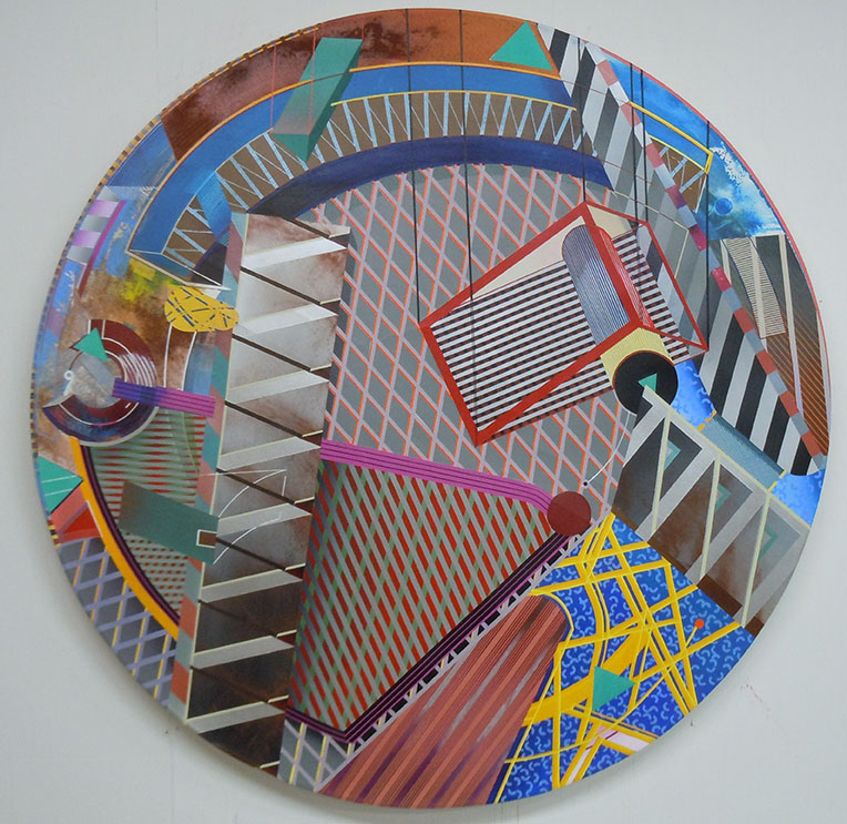 BAV-014-T-IB, Acrylic on Shaped Canvas, 48" Diameter -- Private Collection